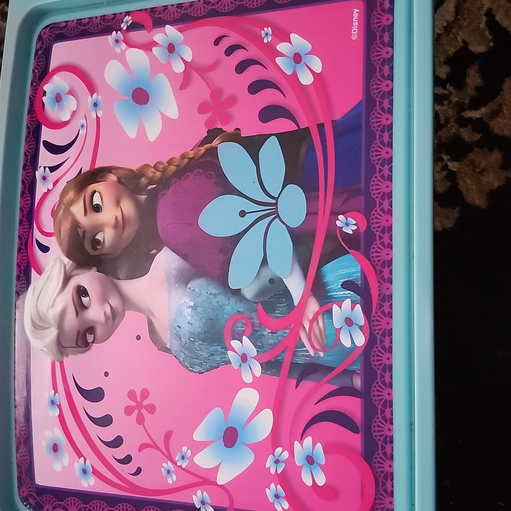 Disney Frozen Themed Kids Activity Tray - Blue & Pink - Picture 2 of 8